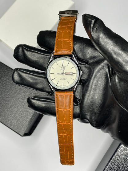 Formal Leather Strap Watch for Men  (WITH A FREE GIFT)