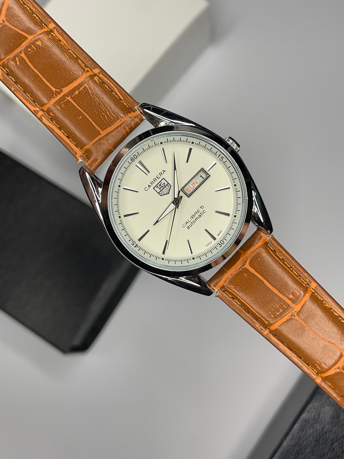 Formal Leather Strap Watch for Men  (WITH A FREE GIFT)